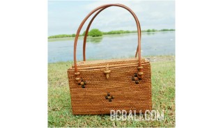 casual ethnic design ata grass rattan bags purse full handmade process